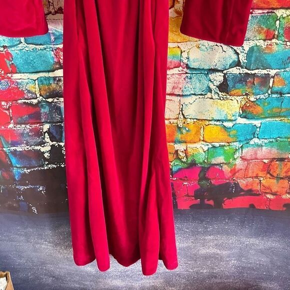 NOS Evelyn Pearson Fuchsia Pink Red Velour Robe USA Small 3876 - Picture 6 of 6